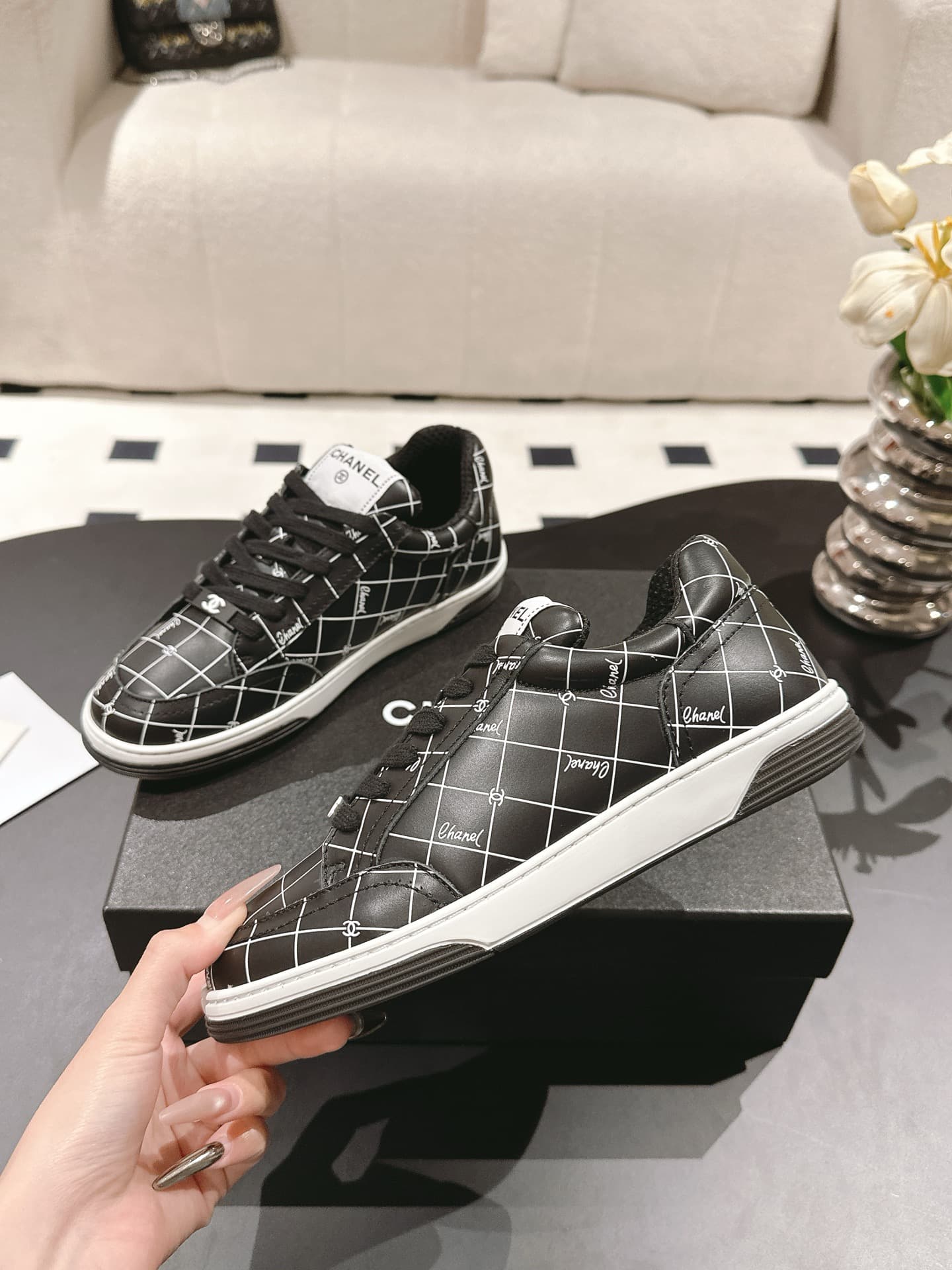 Chanel Leather Sneaker Shoes Women