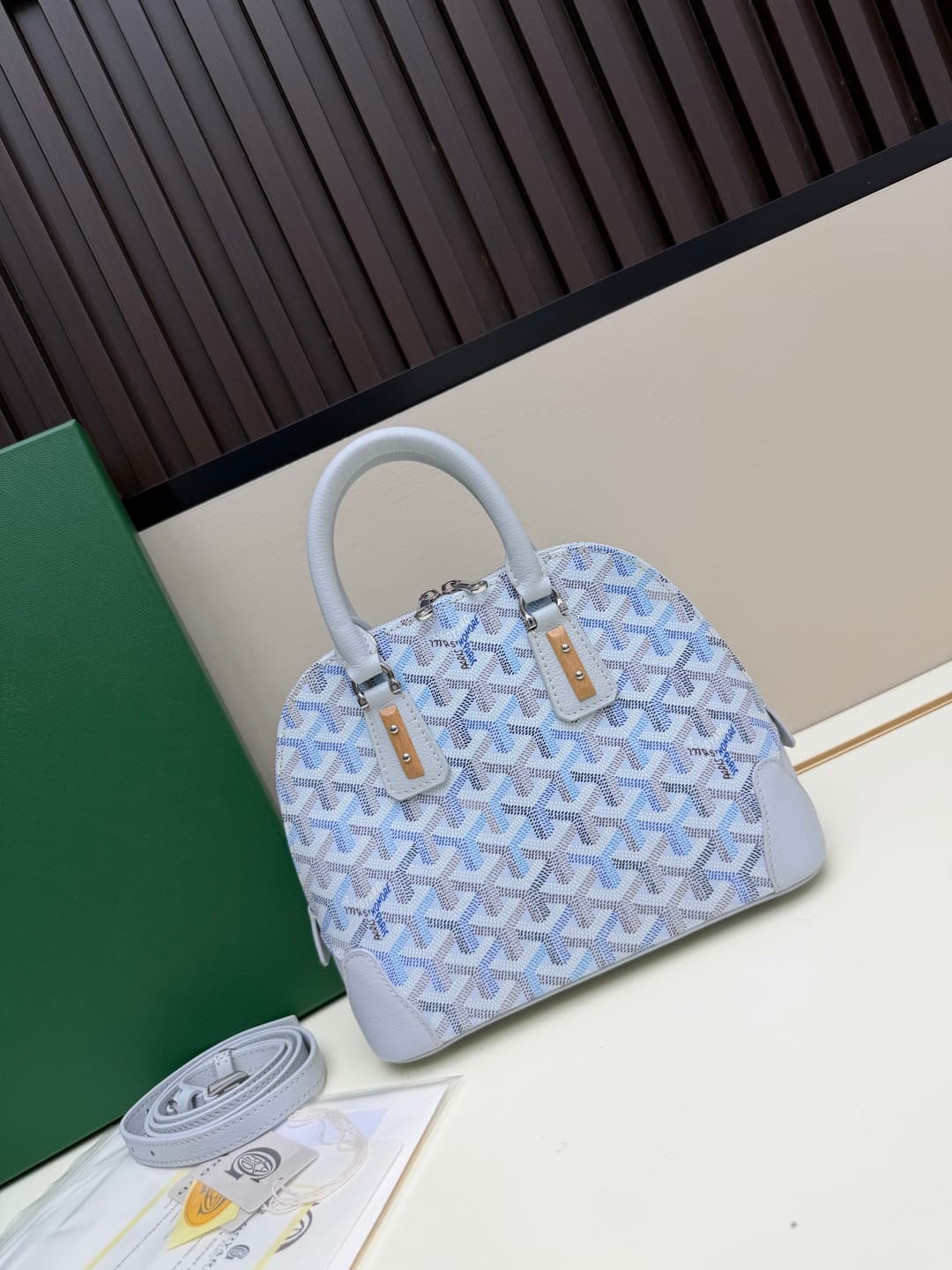 Goyard Vendôme mini bag in Goyardine coated canvas Blue High