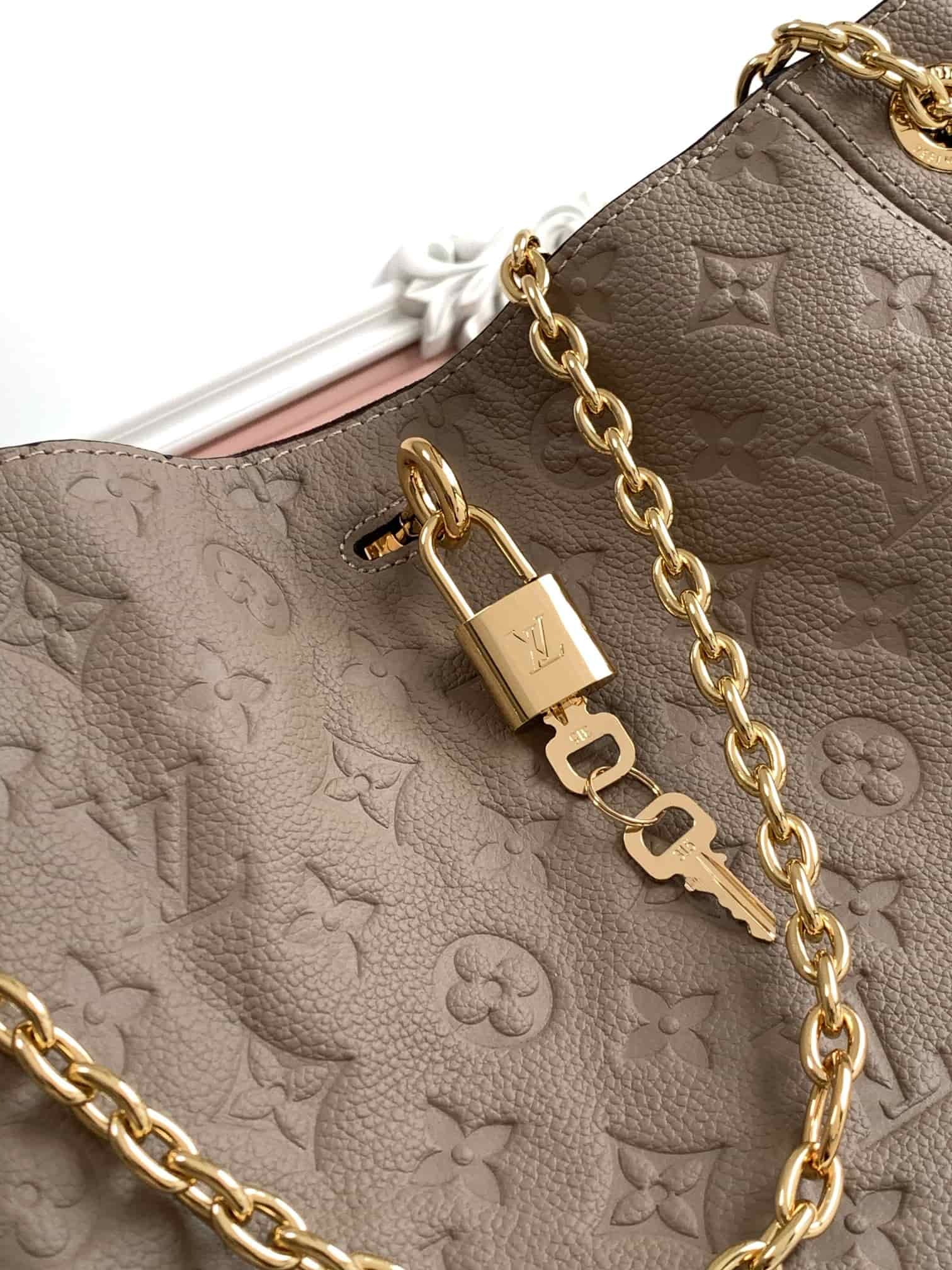Louis Vuitton Anytime PM Tourterelle Gray Cowhide leather M14659 High