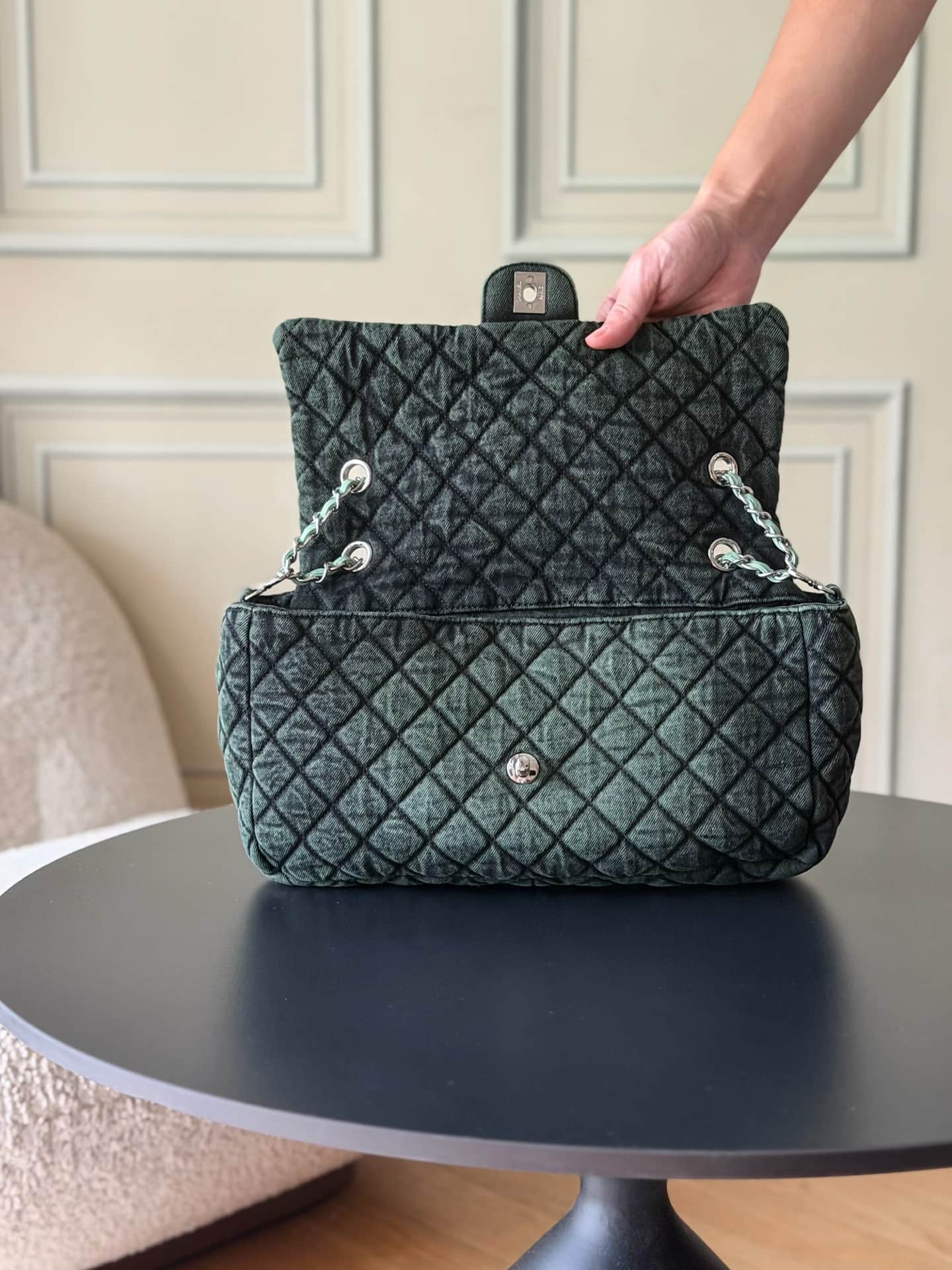 Chanel Denimpression Flap bag Denim& Silver Metal Black AS3102 A