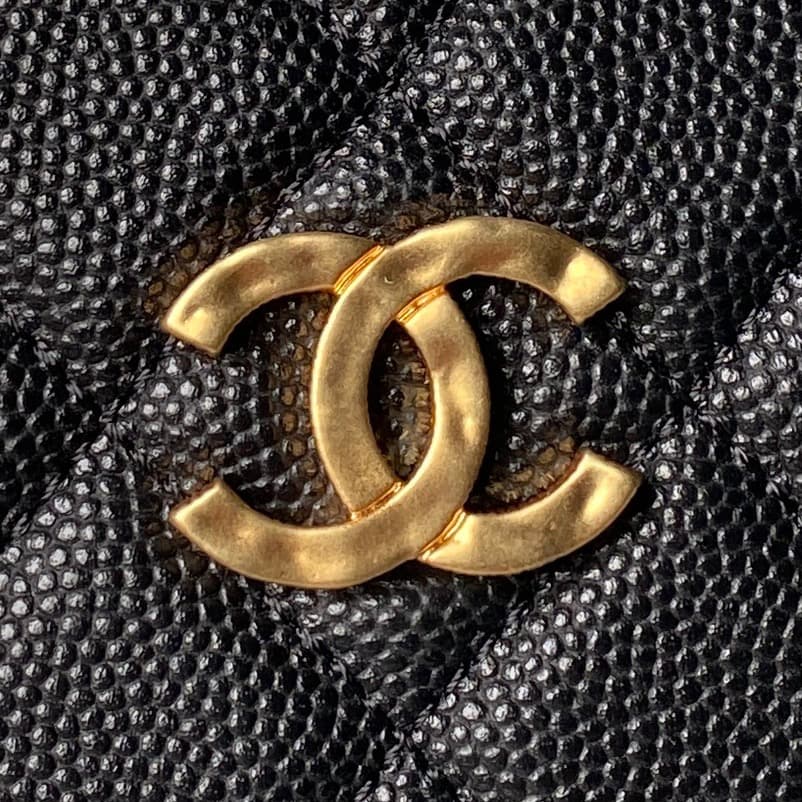Chanel mini round hobo pouch bag AP4584 Grained Calfskin & gold-tone metal black high