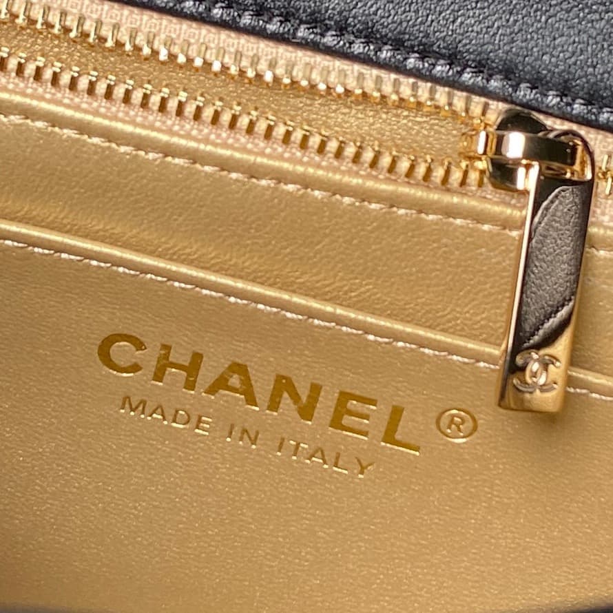 Chanel Mini Classic Flap Bag Lambskin & Gold-Tone Metal AS5758 Black High
