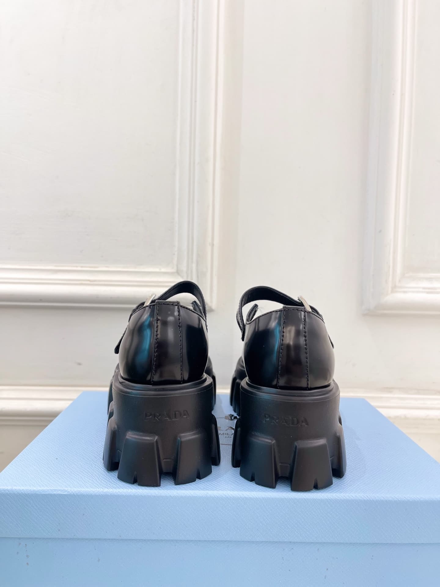 Prada Brushed leather Monolith Mary Janes