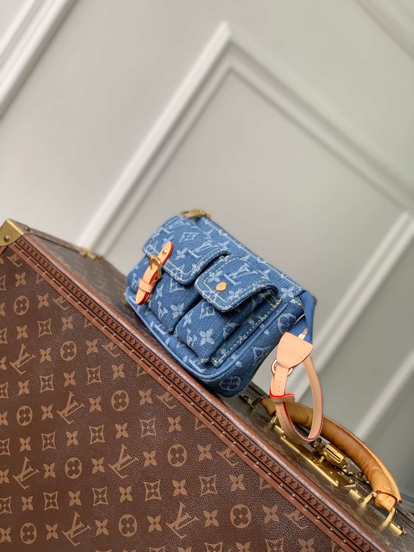 Louis Vuitton Pochette Accessoire Cargo Blue Denim M27602 High