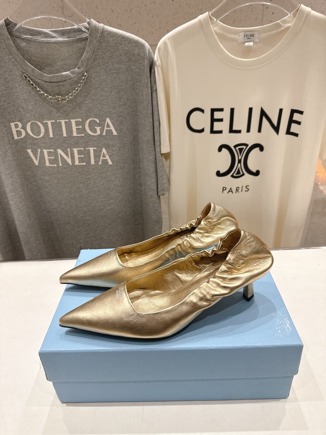 Prada Ruched Leather Heeled Pumps