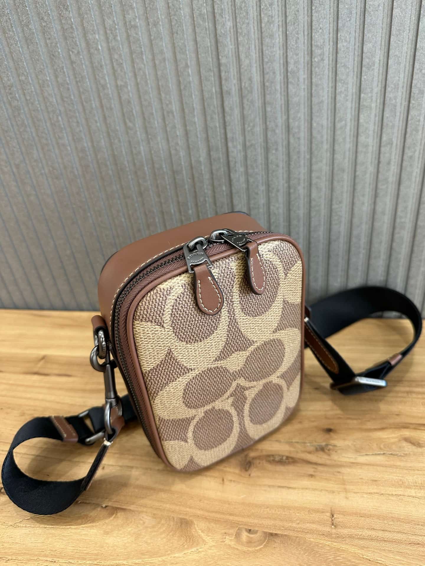 Coach Stanton Crossbody Bag in Beige Signature Canvas High