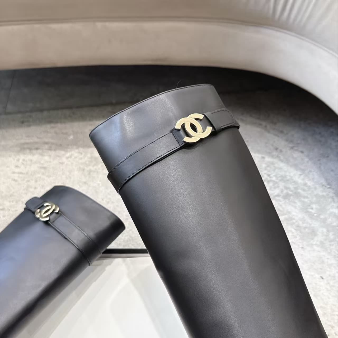 Chanel Black Calfskin Boots