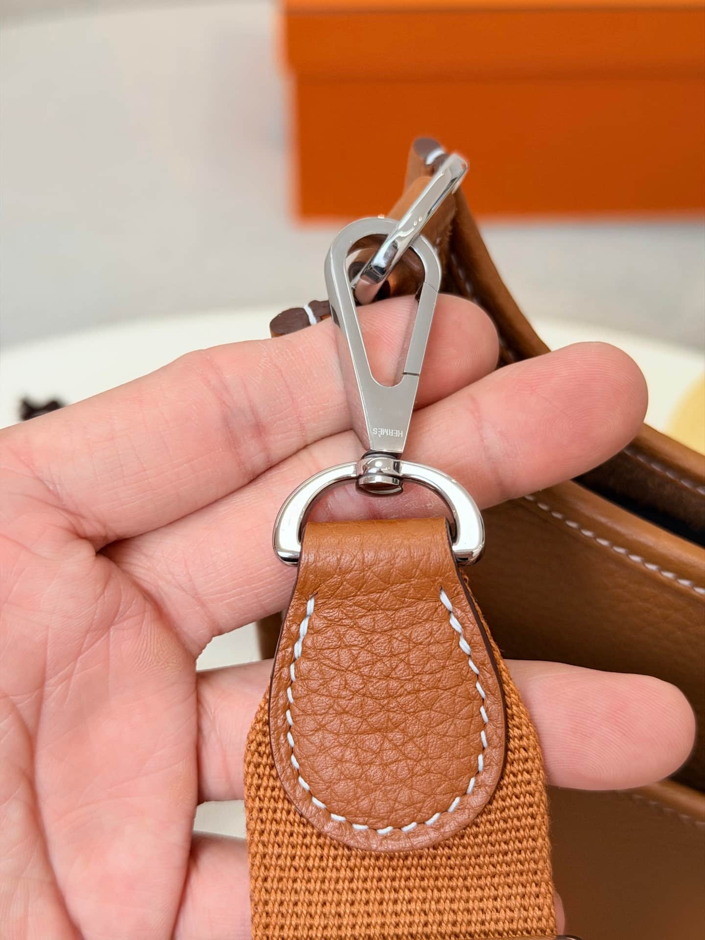 Hermes Evelyne Mini 23 Bag Calfskin In Gold WAX High