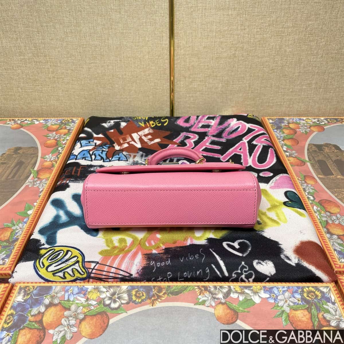 Dolce & Gabbana Miss Sicily top handle bag calfskin leather Pink High