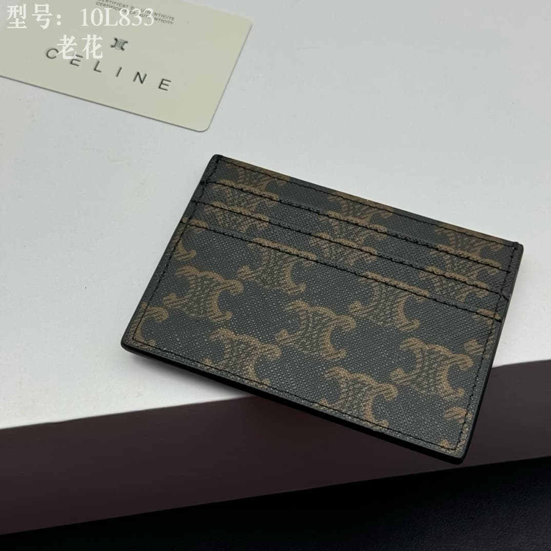 Celine Triomphe Card Holder in Triomphe Canvas High