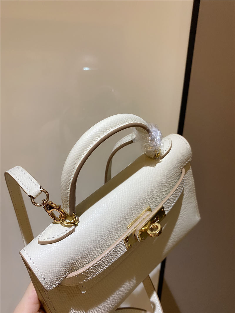Hermes Kelly Mini II Bag Epsom Leather In Craie CTN High