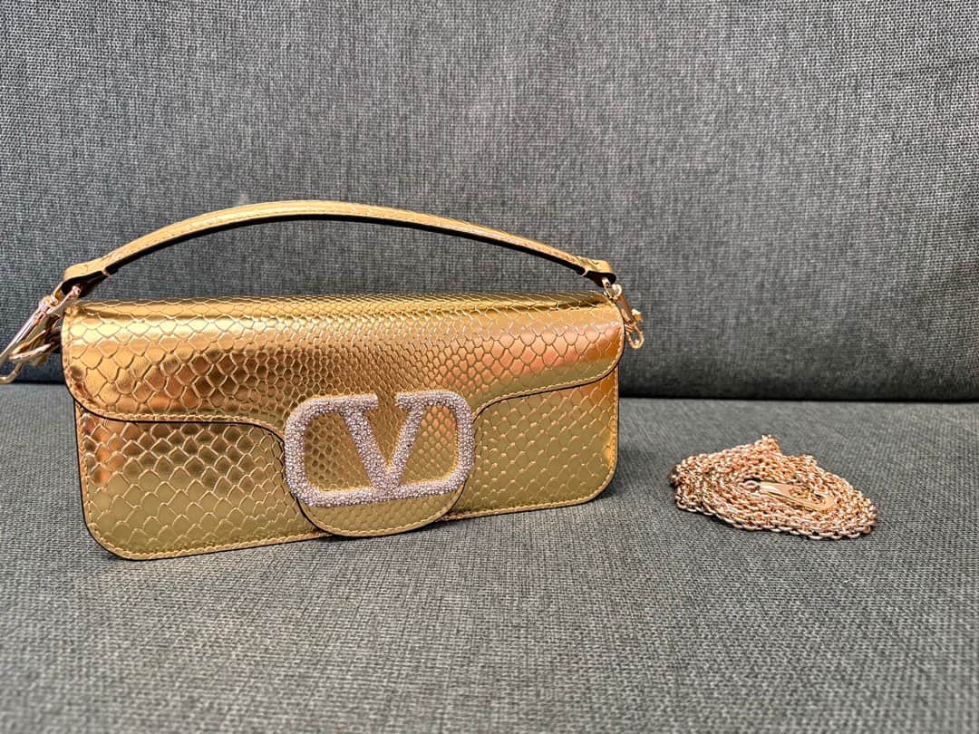Valentino Garavani MINILOC small shoulder bag 1133S Calfskin Gold High