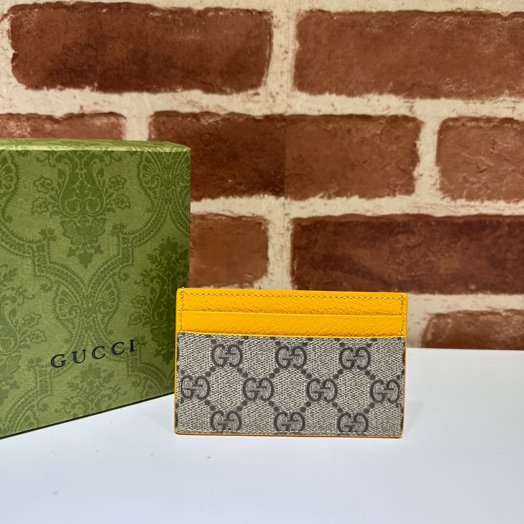 GUCCI Bi-color GG card case 768248 Yellow High