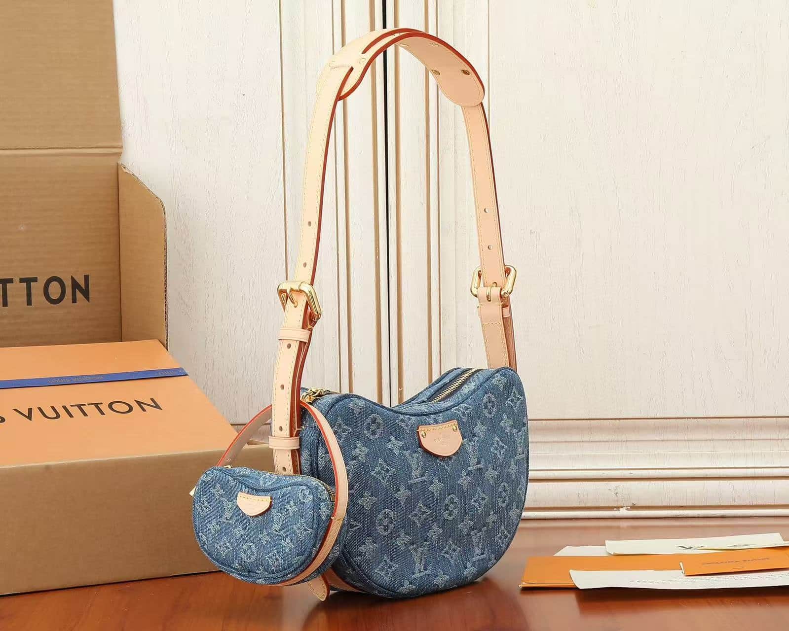 Louis Vuitton Croissant MM Monogram Denim M46856 High