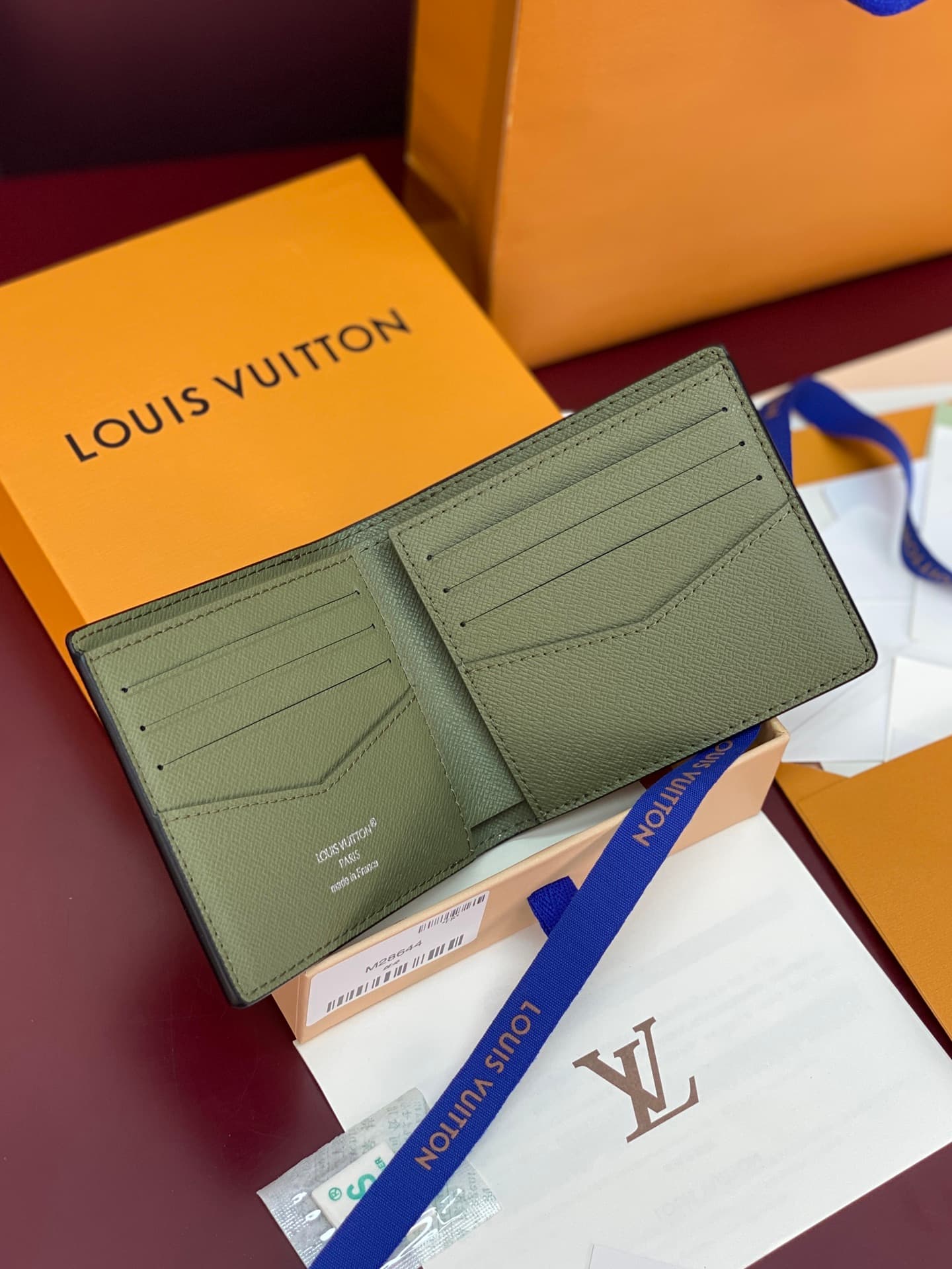 Louis Vuitton Slender Wallet Khaki Green Monogram Eclipse coated canvas M28644 High