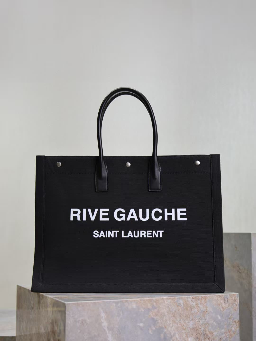 RIVE GAUCHE TOTE BAG IN CANVAS AND LEATHER High