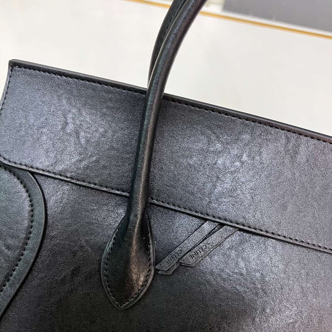 Celine BIG SMILE LUGGAGE IN Natural Supple Calfskin Black High