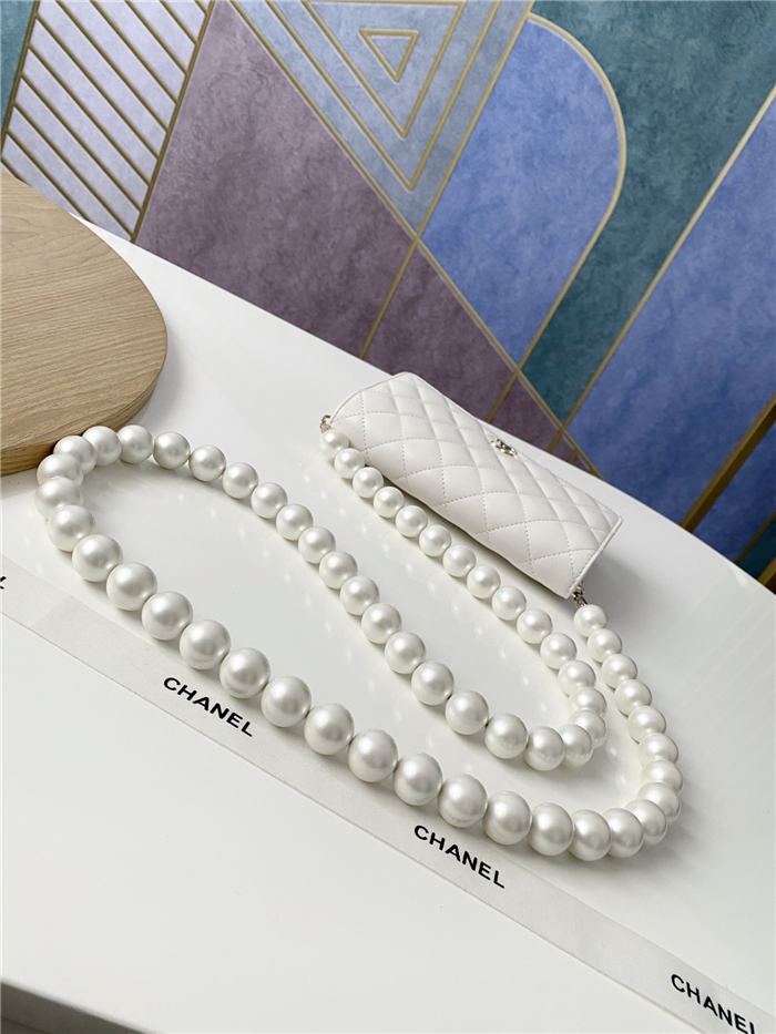 Chanel Wallet on Chain Imitation Pearls White A