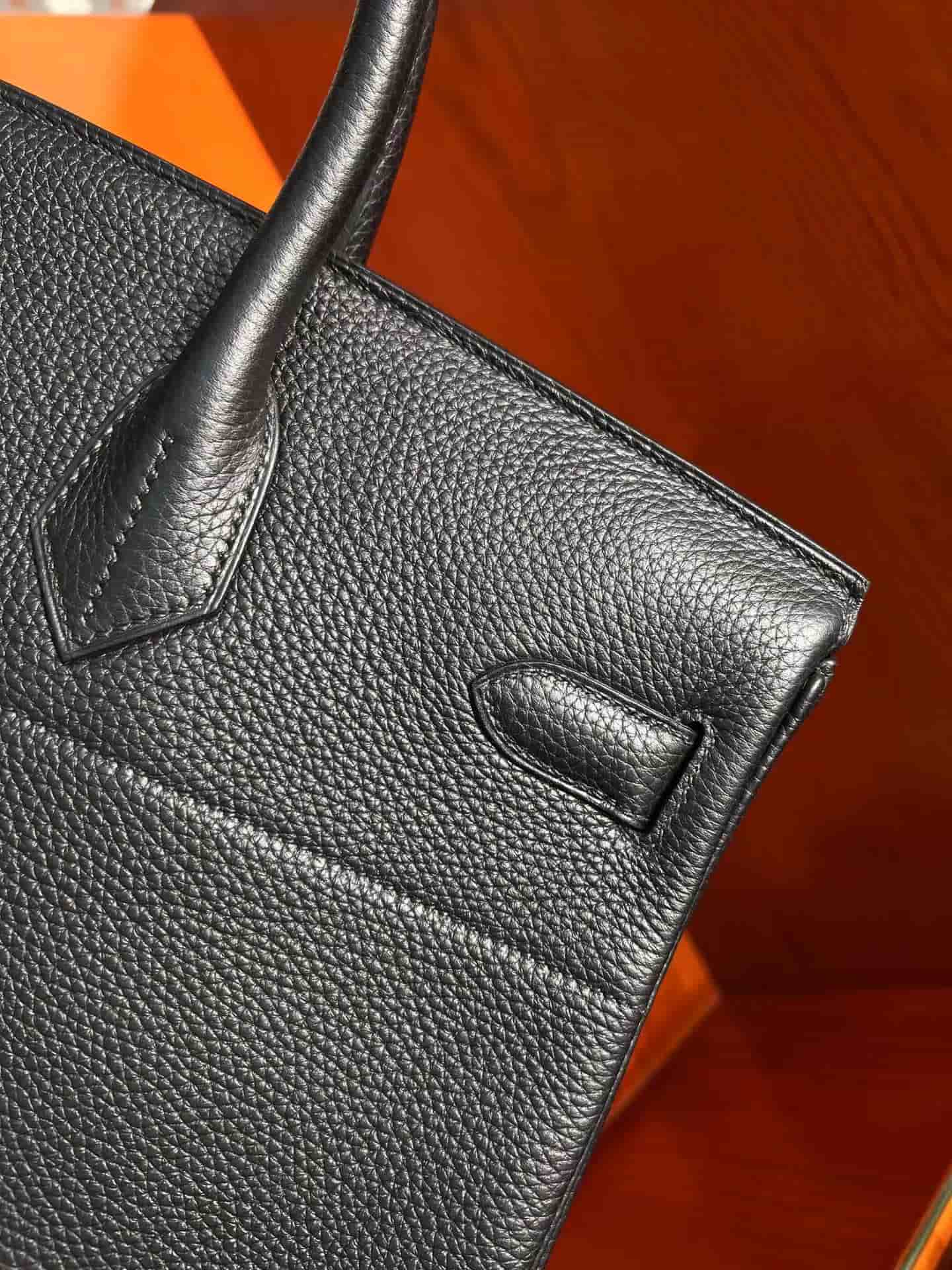 Hermes HAC Birkin 40 Bag Togo Leather In Black WAX High Customizing Style
