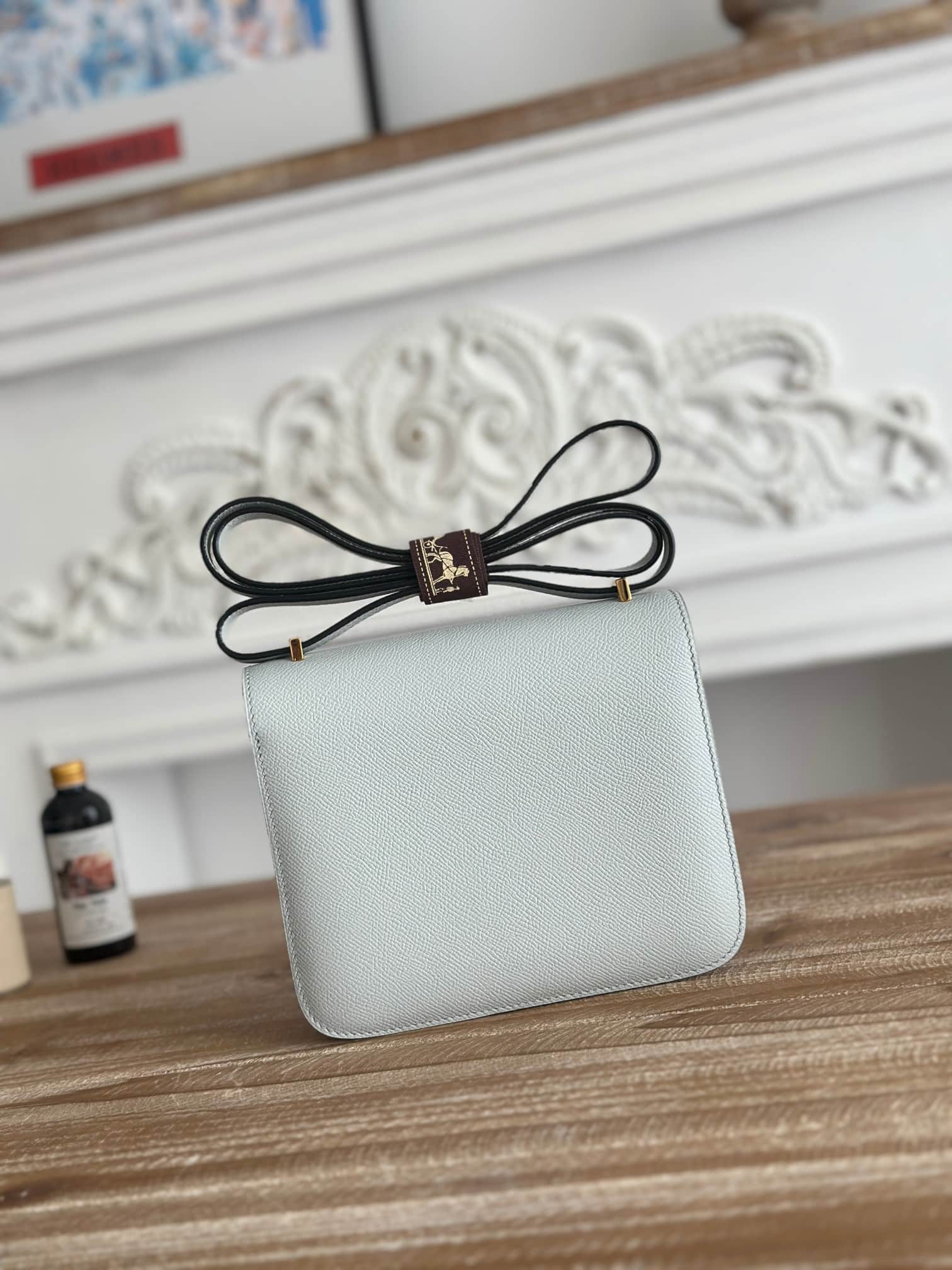 Hermes Mini Constance 18cm Epsom Bag WAX Blue Pale High