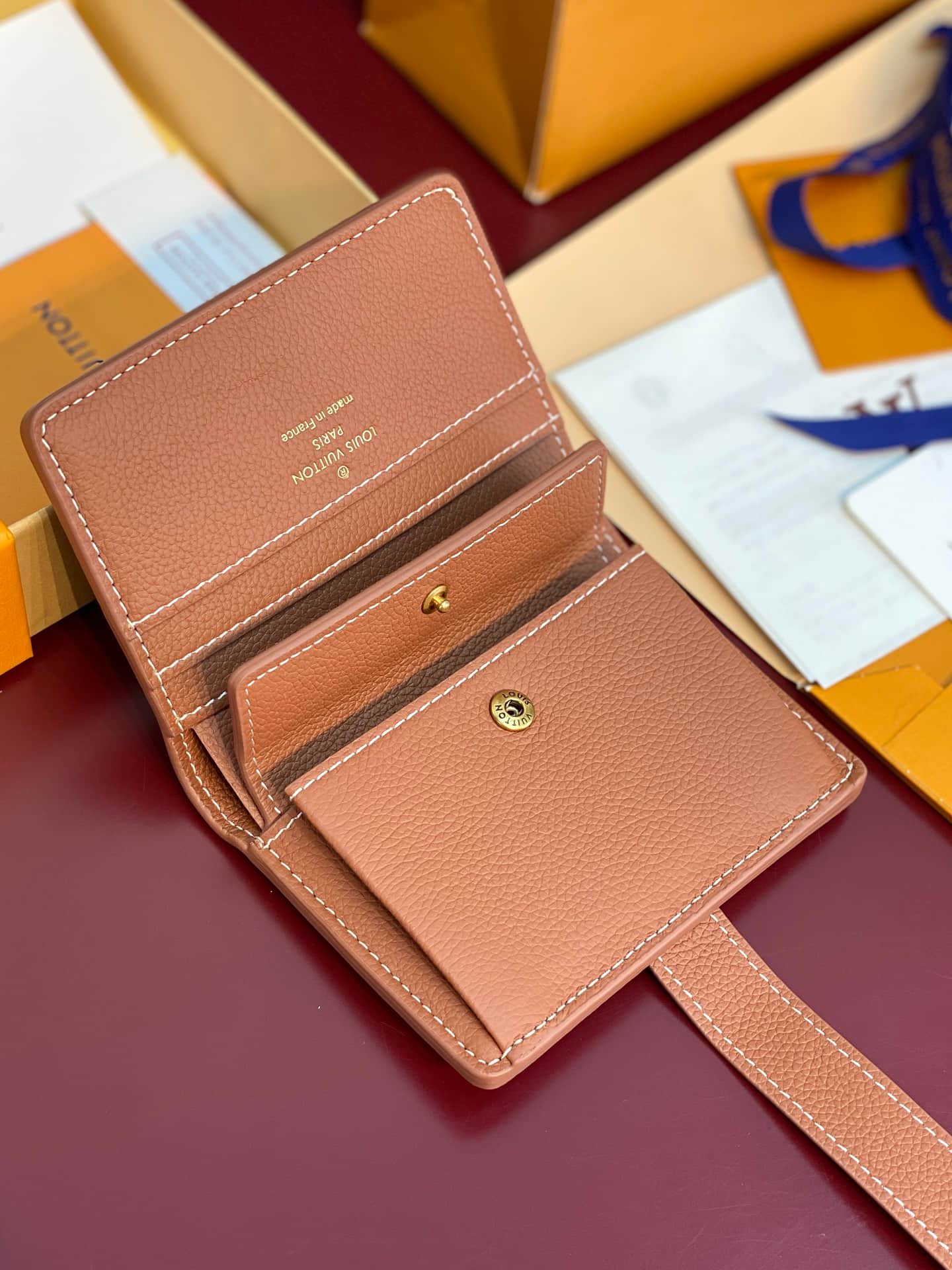 Louis Vuitton Low Key Compact Wallet Cognac Smooth calfskin M12148 High
