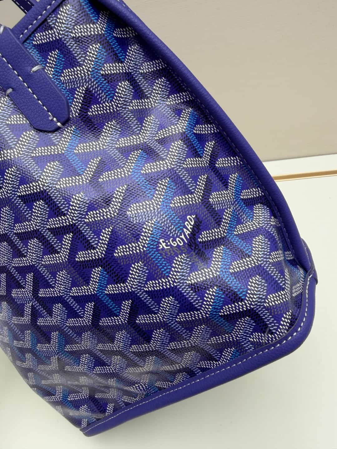 Goyard Anjou Mini Bag in blue Goyardine canvas Mid