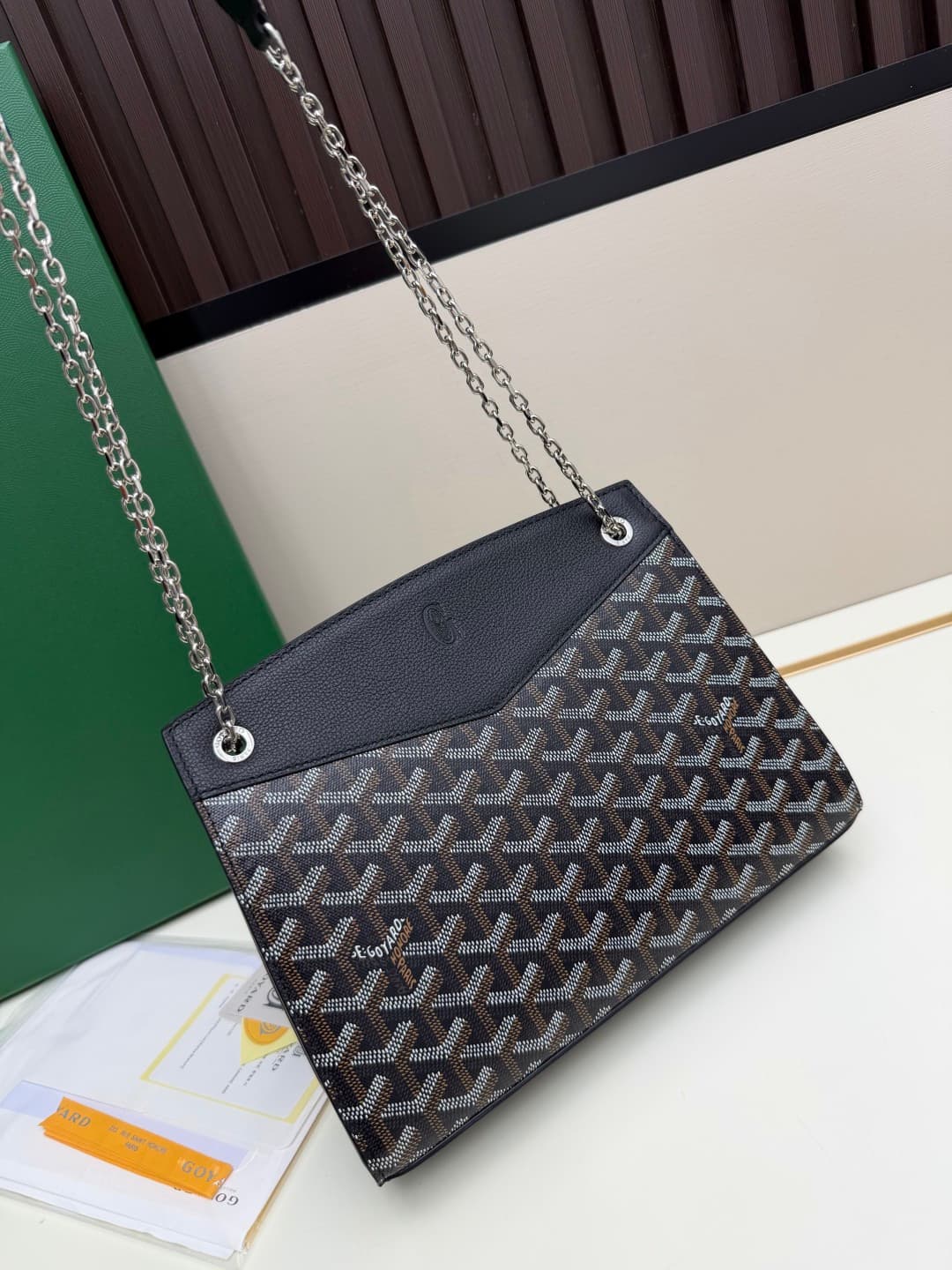 Goyard Rouette Structure bag in Black Goyardine Canvas High