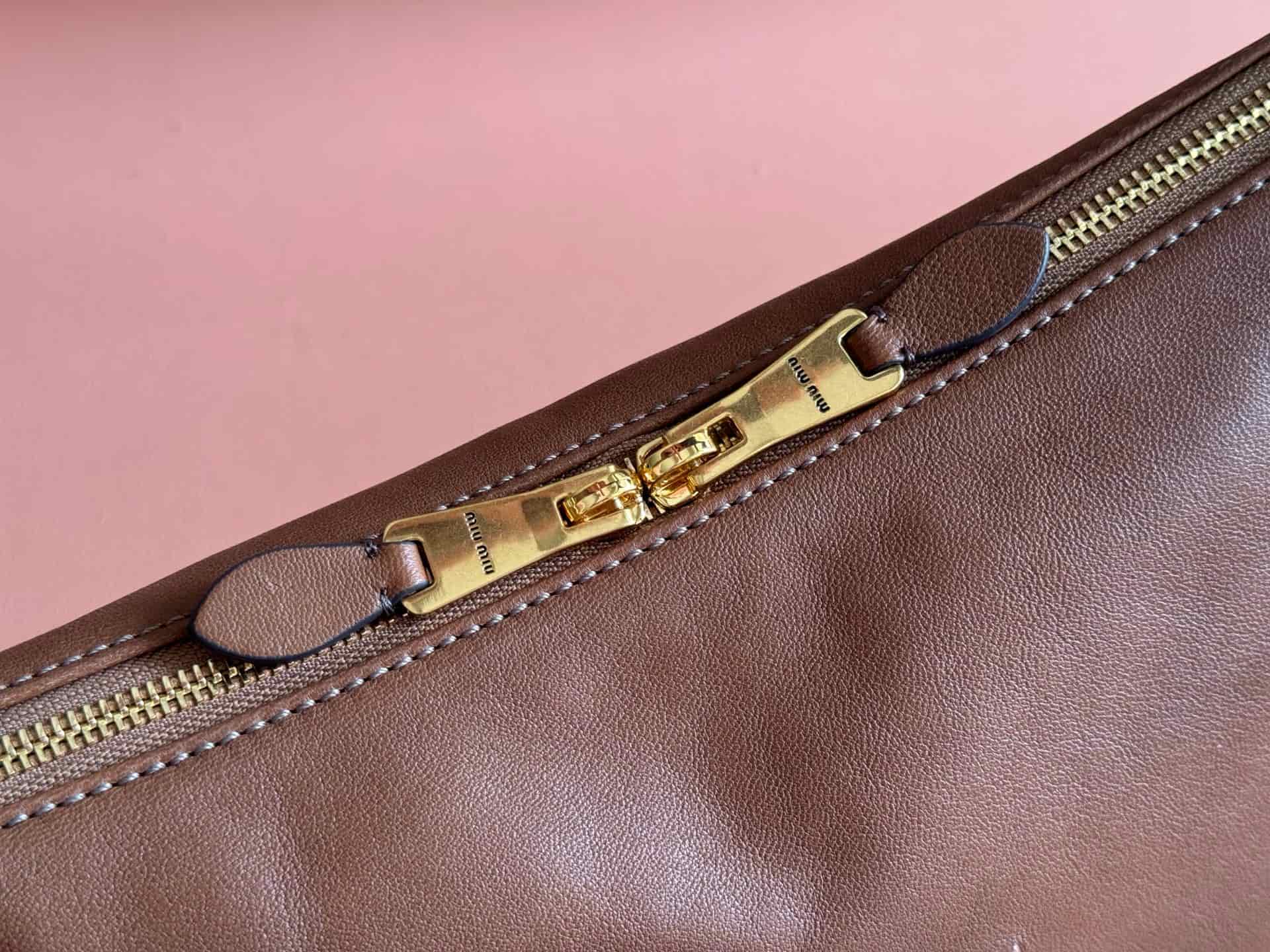 Miu Miu Spirit nappa leather bag Brown 5BC217 High