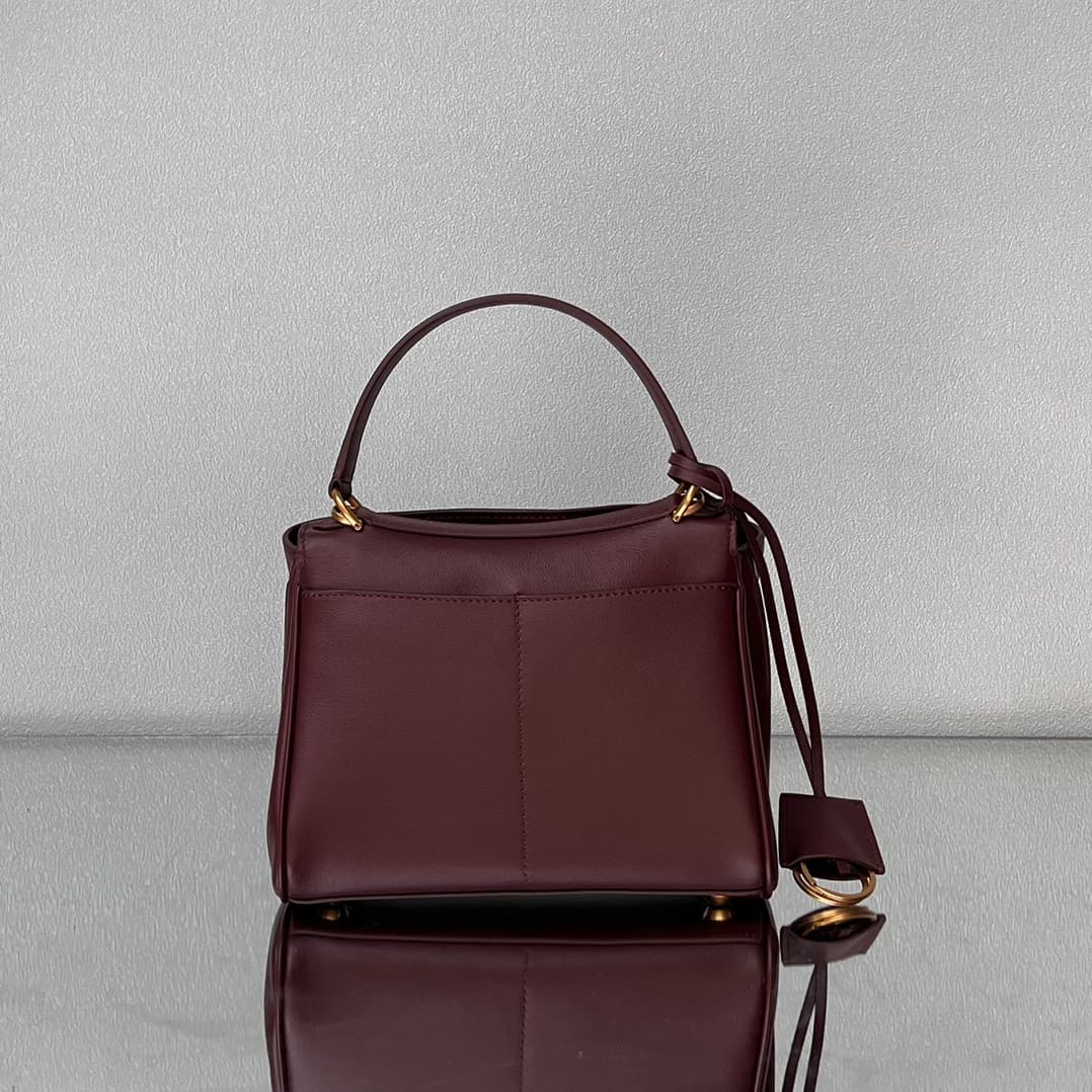 Balenciaga Rodeo Mini Bag in Dark Burgundy Leather With Gold-Tone Metal TOP