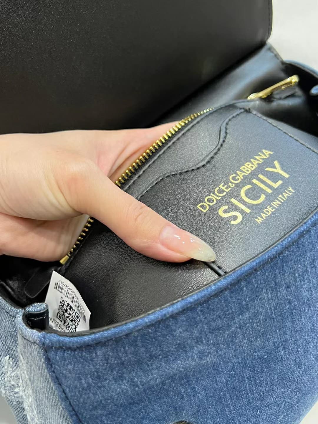 Dolce & Gabbana Small Sicily handbag in denim and calfskin high