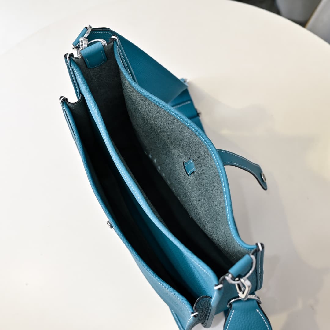 Hermes Evelyne III PM Bag Clemence Leather In Blue High