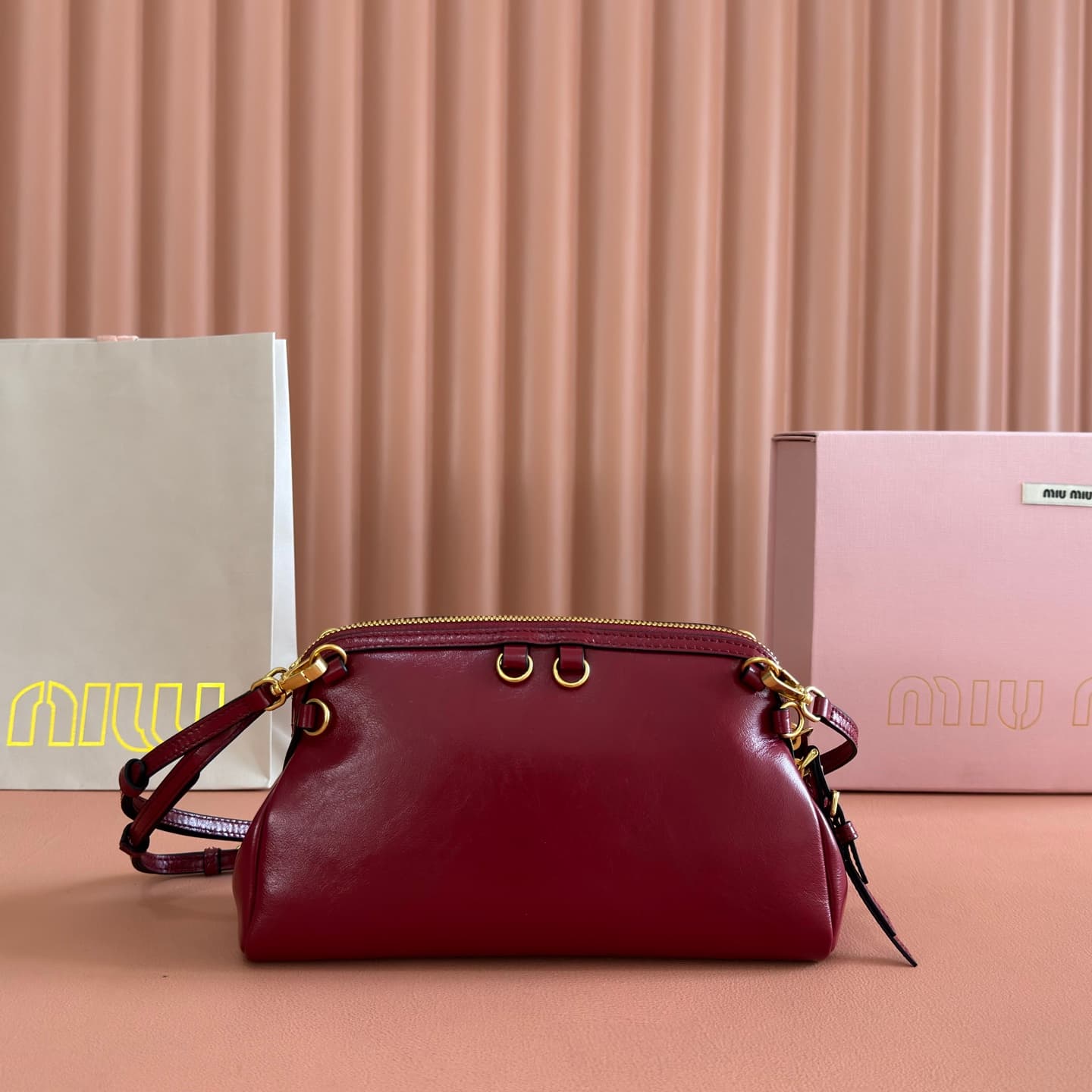 Miu Miu Caprice leather clutch 5BF131 Red TOP