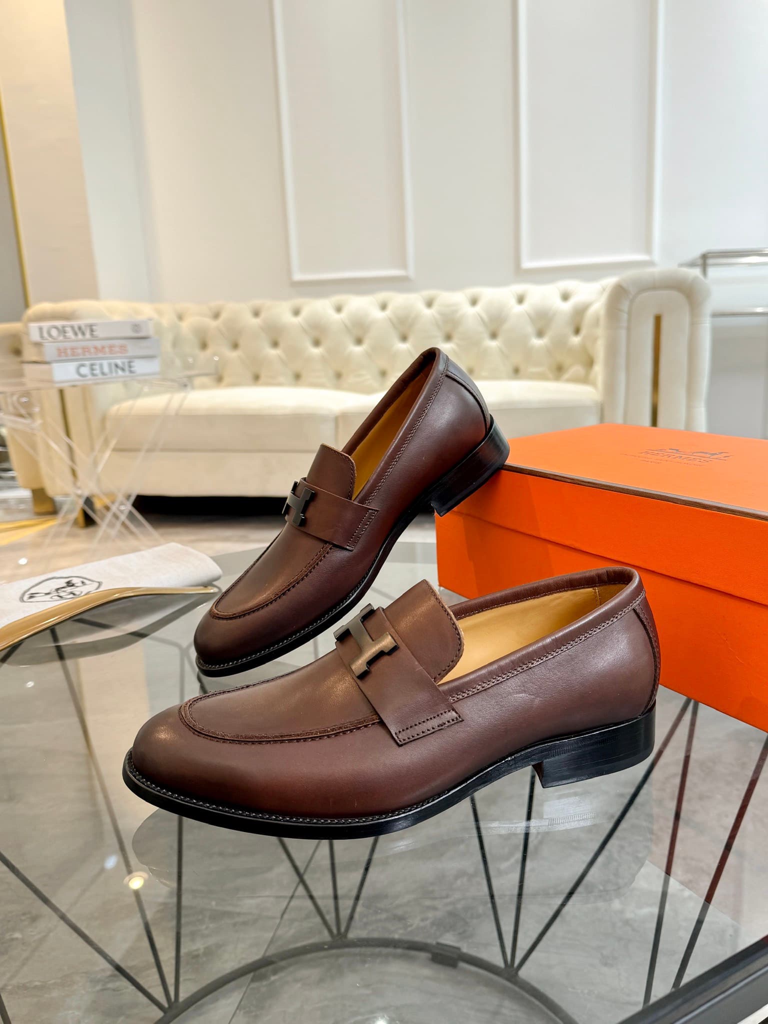 Hermes Paris Loafer Shoes Men