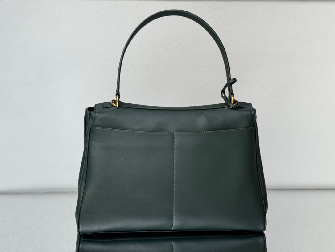 Balenciaga Rodeo Medium Bag in Pine Green Leather With Gold-Tone Metal TOP