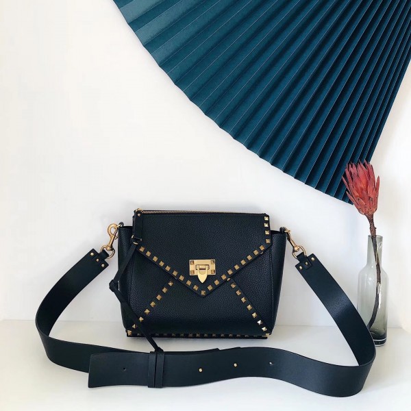Valentino Hype Bag In Black Grained Calfskin High