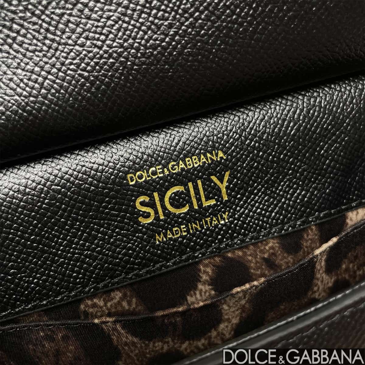 Dolce & Gabbana Miss Sicily top handle bag calfskin leather Black high