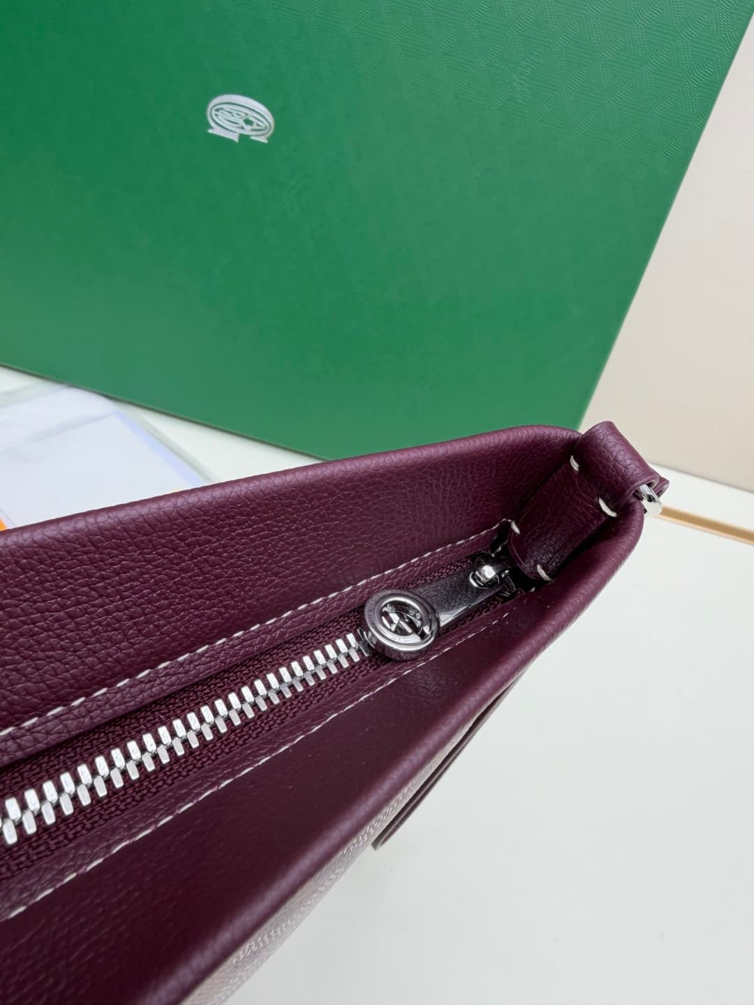 Goyard Conti pouch Goyardine canvas and Chevroches Calfskin Dark Brown High