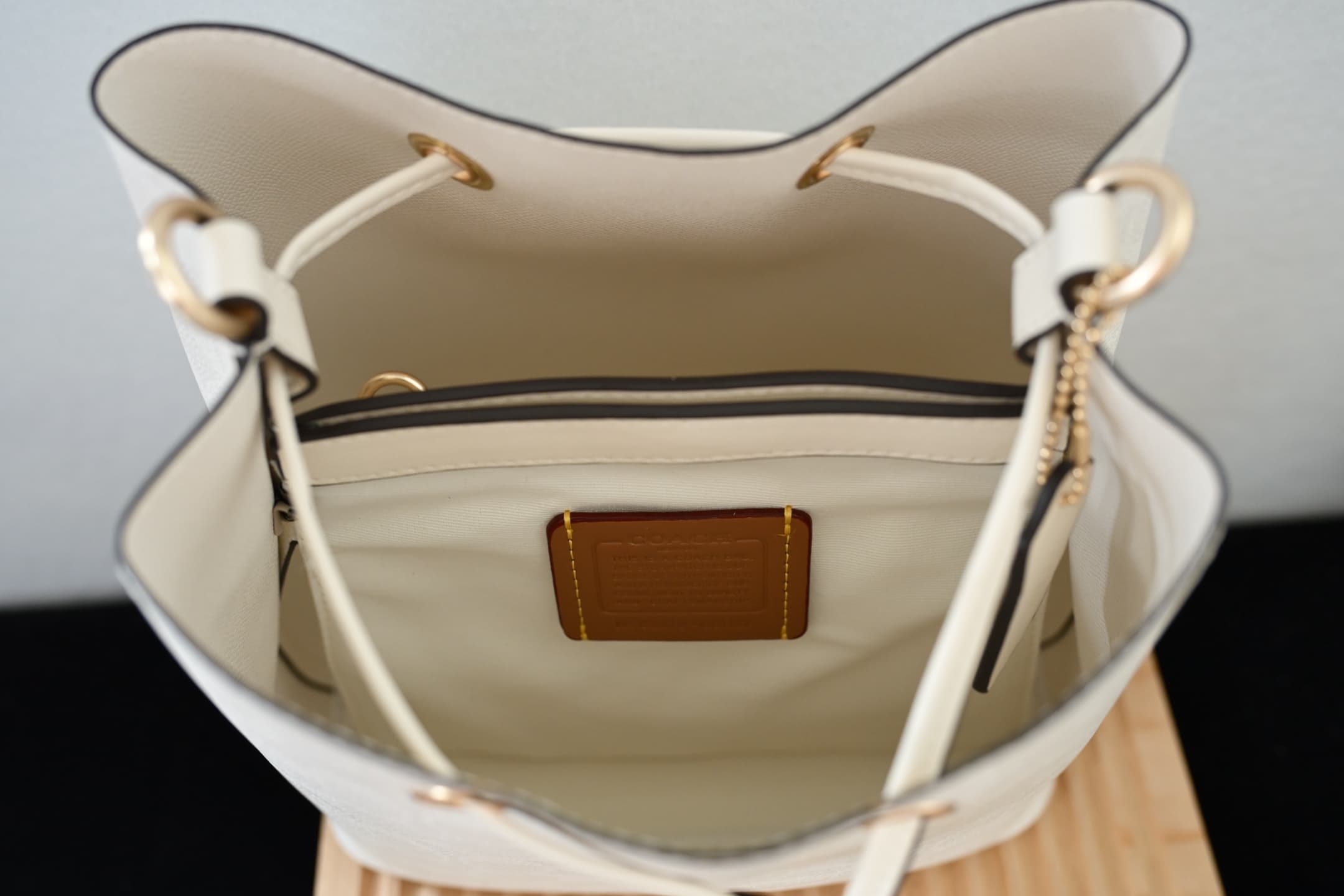 COACH Rowan Bucket Bag In White Signature Canvas High
