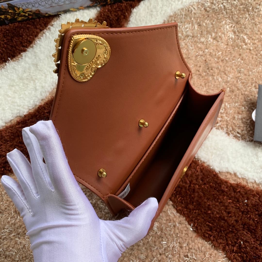 Dolce & Gabbana Small Devotion bag in smooth calfskin in Caramel High