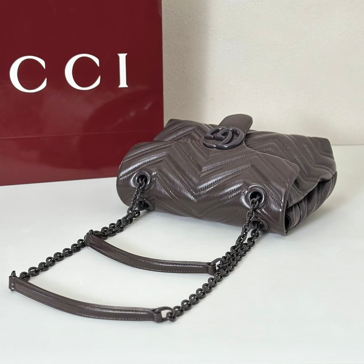 Gucci GG Marmont Small Shoulder Bag 855371 Deep Chocolate High