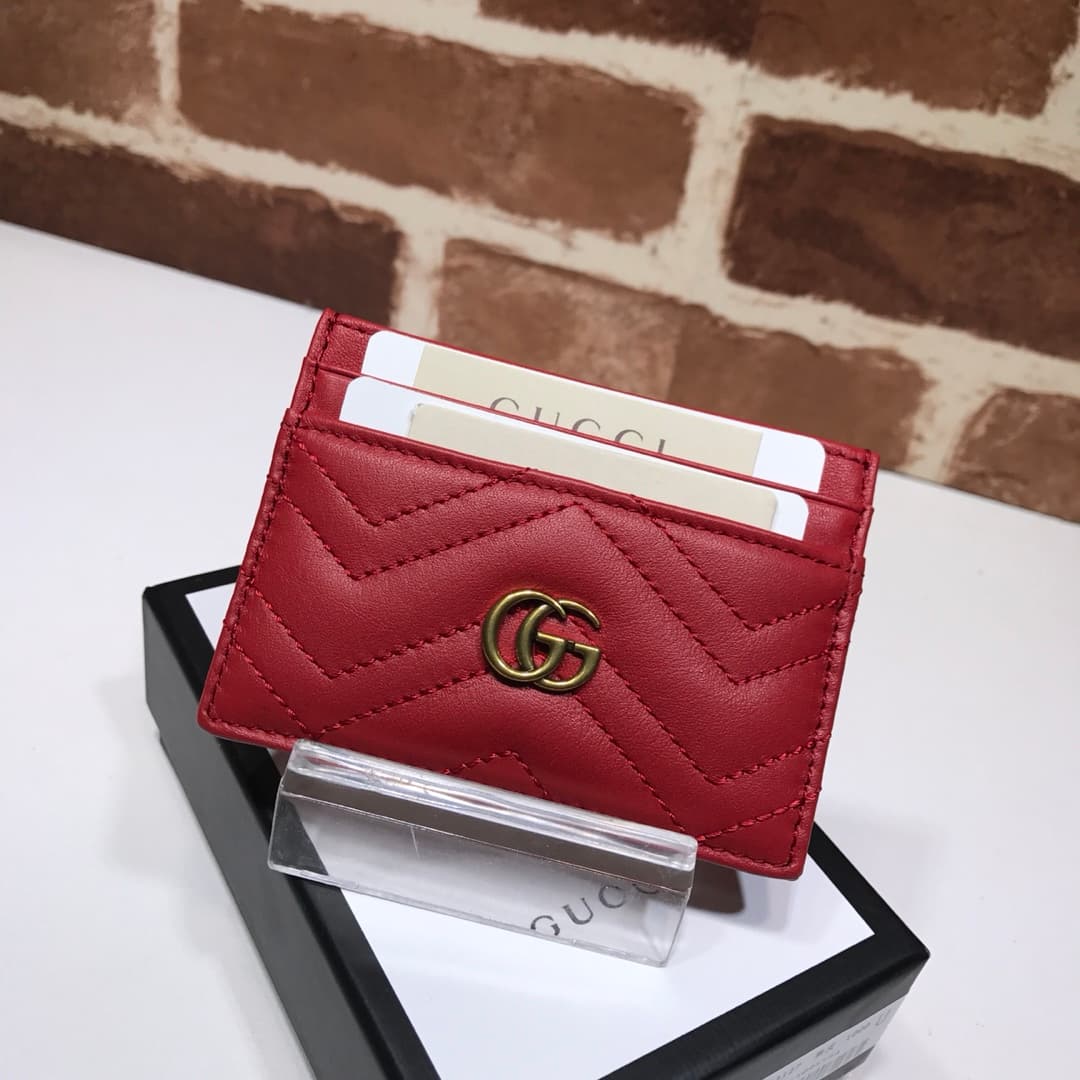 Gucci GG Marmont card case Red 443127 High