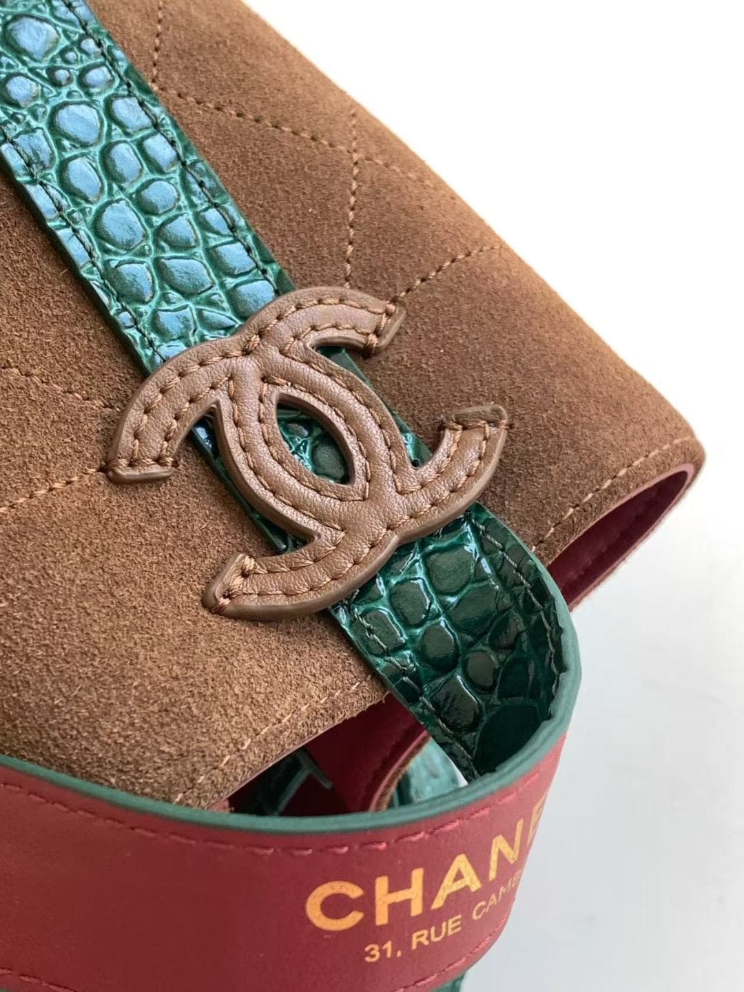 Chanel Small Bucket Bag Suede Calfskin & Gold-Tone Metal Coffee AS6537 A