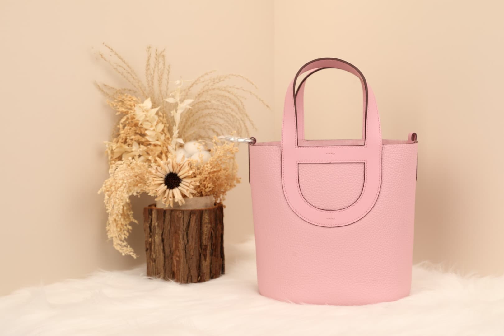 Hermès Picotin In-The-Loop 18 bag Silver/Gold Metal Mauve Sylvestre Wax High