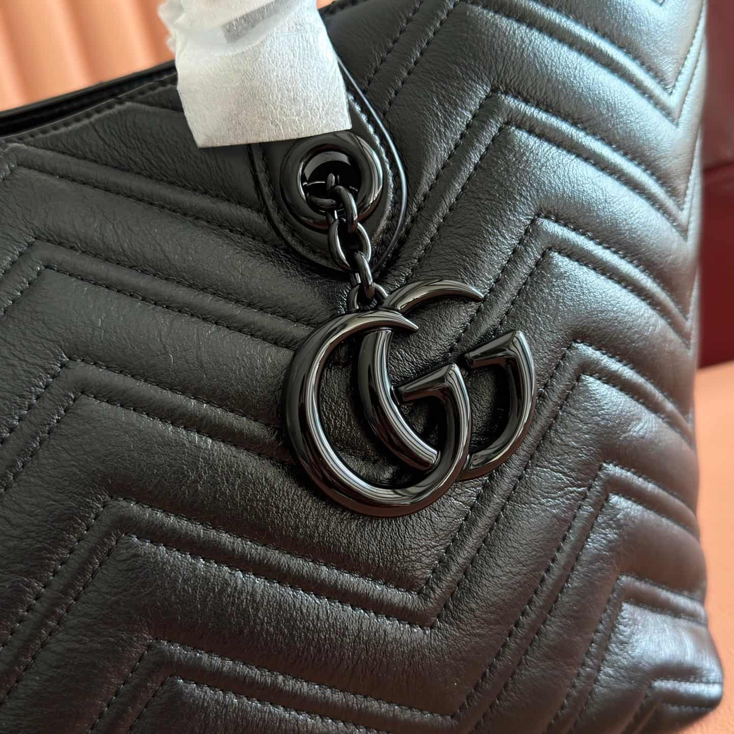 Gucci GG Marmont medium tote bag black leather 855279 High