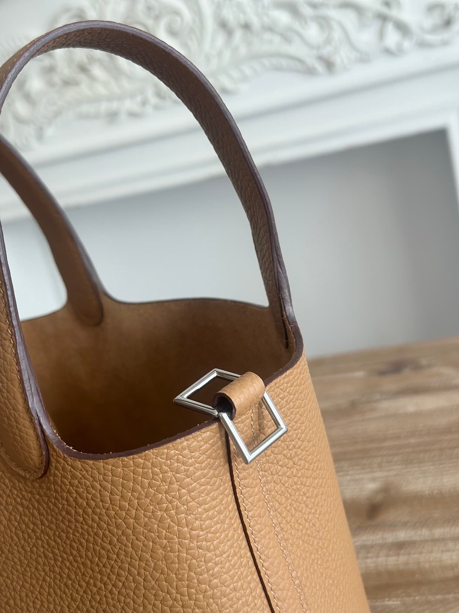 Hermès Picotin Lock 18 Bucket Bag TC Leather Silver Metal Biscuit Wax High