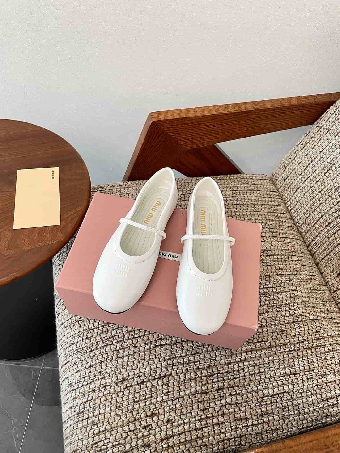 Miu Miu Leather Ballet Flats Women