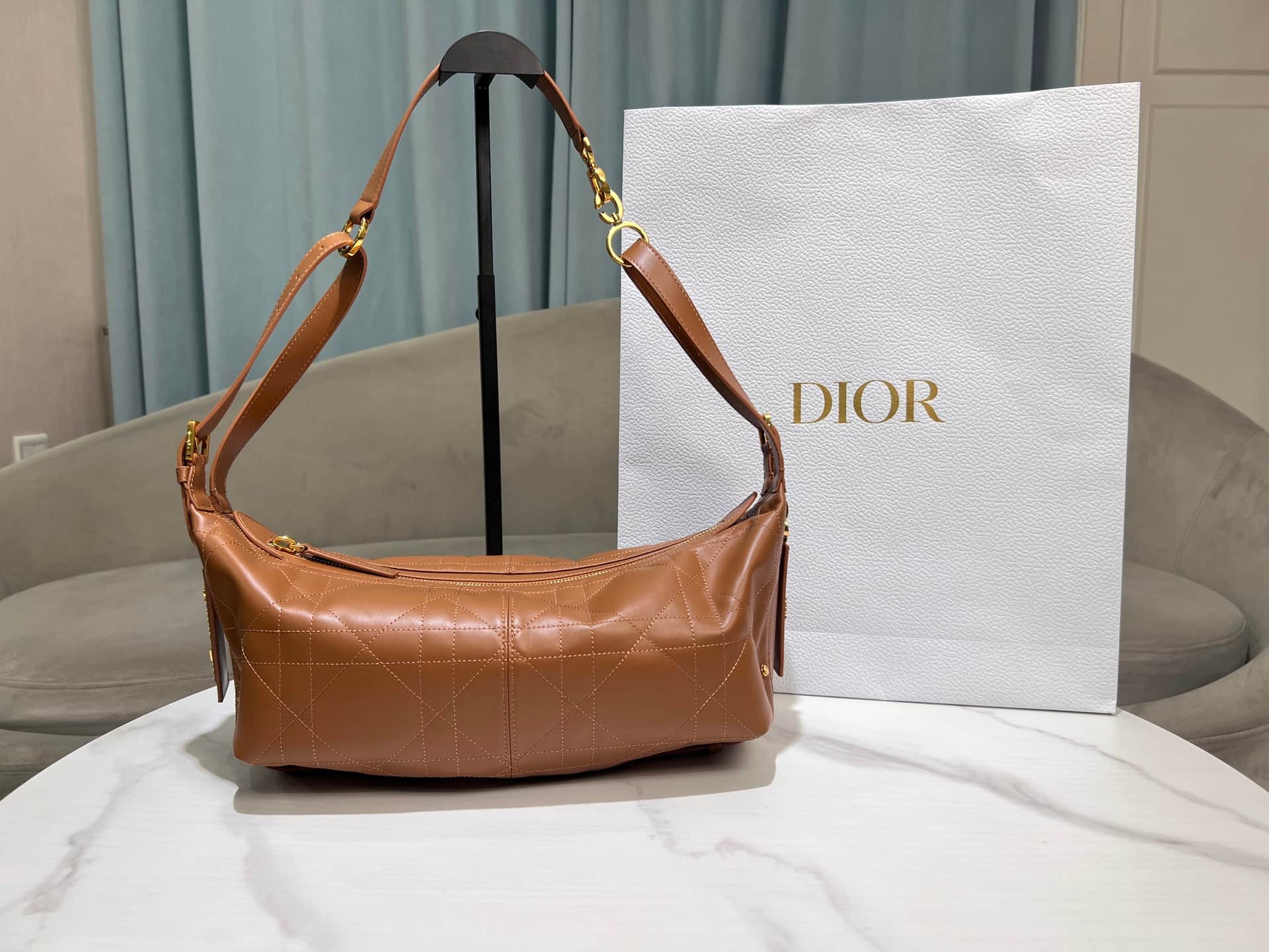 Medium D-Journey Bag in Crinkled Calfskin High