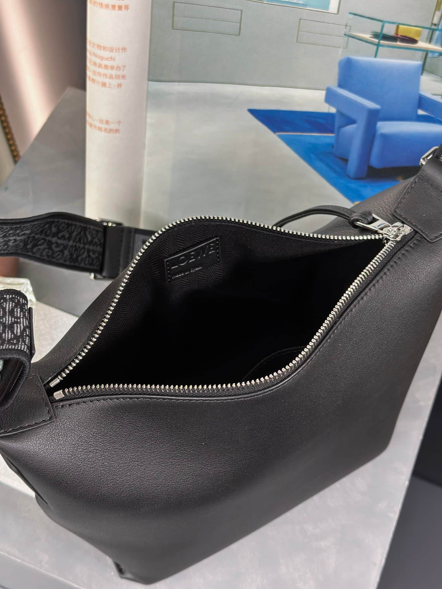 Loewe Small Cubi Crossbody Bag in Black Calfskin High
