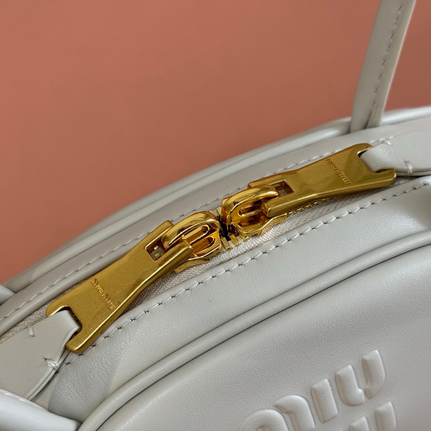 Miu Miu Chalk White Beau Leather Bag 5BB192 High