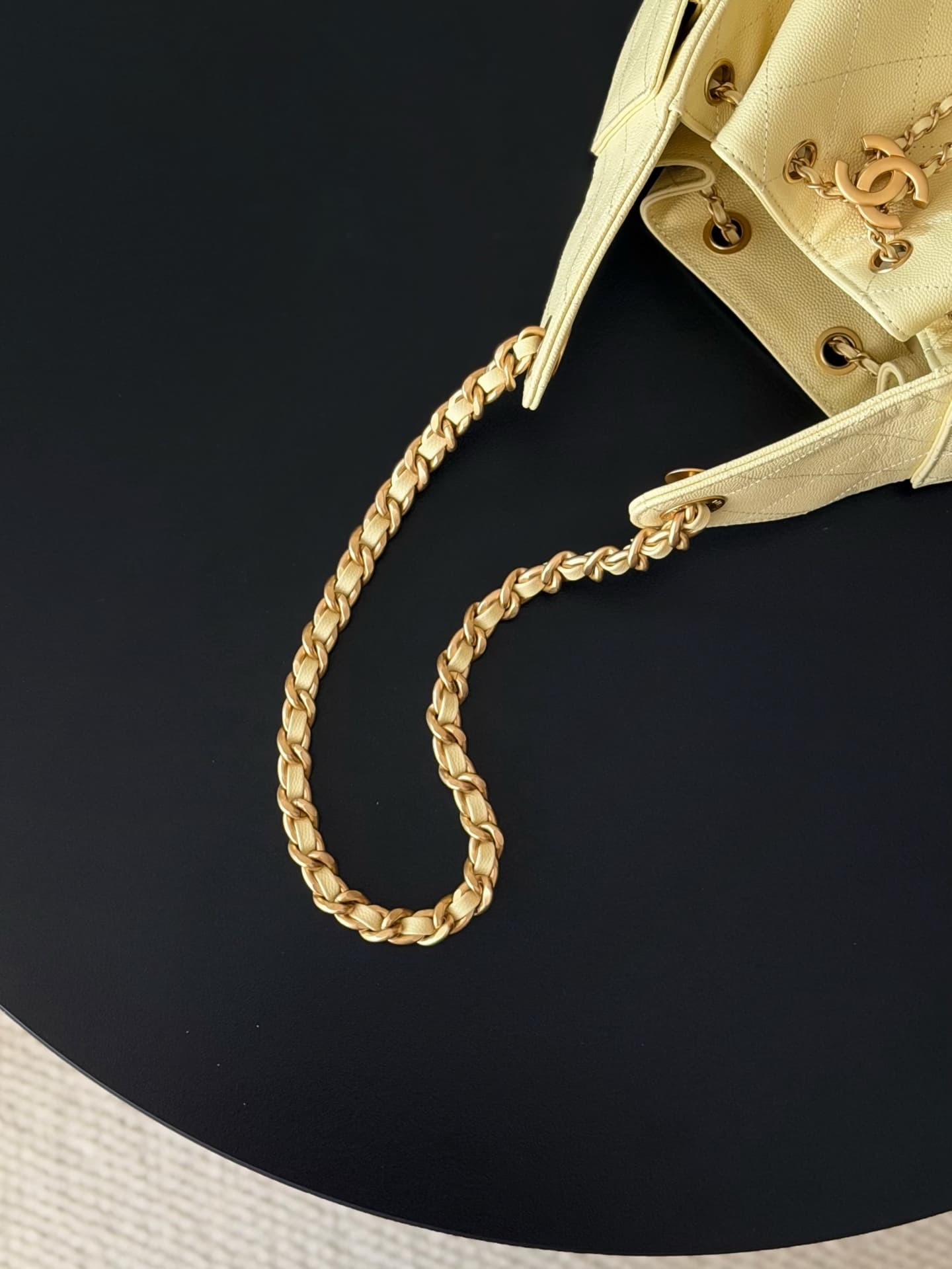 Chanel 25 Small Hobo handbag AS5293 Grained Calfskin& Gold-Tone Metal Light Yellow A